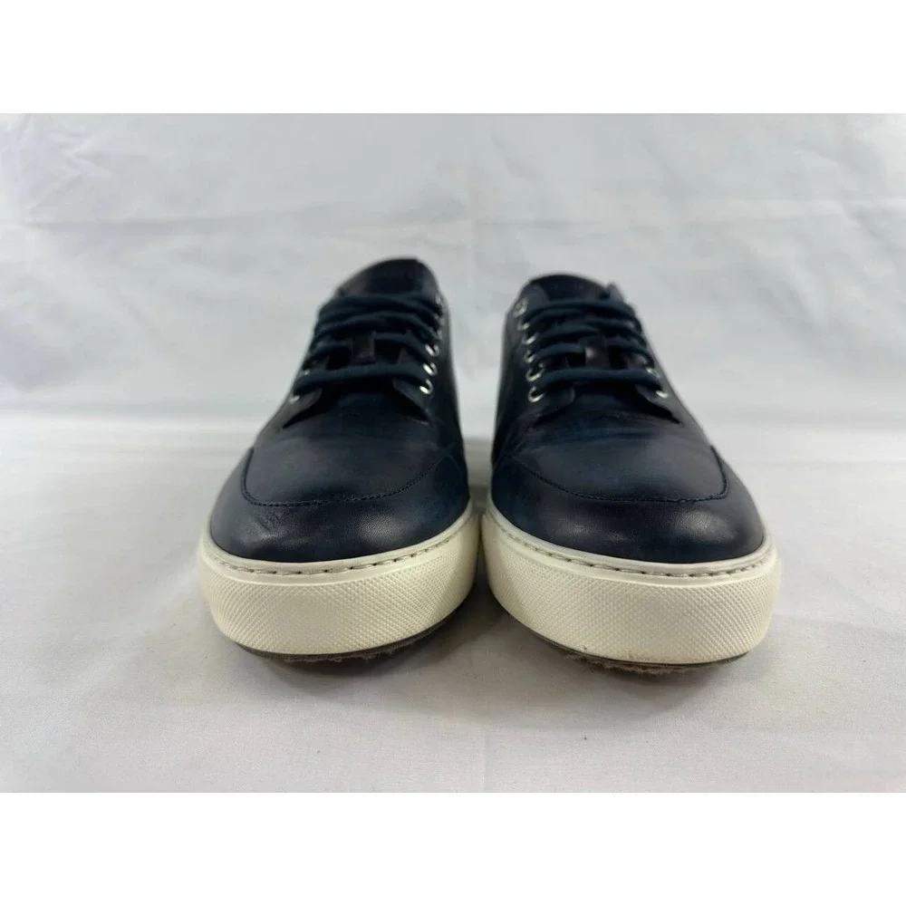 MAGNANNI Costa Low Sneakers Navy Blue Leather Men's Shoes Size 10.5